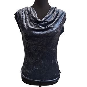 NEW LUSH NORDSTROM Cowl Neck Cap Sleeve Crushed Velvet Top Size XS